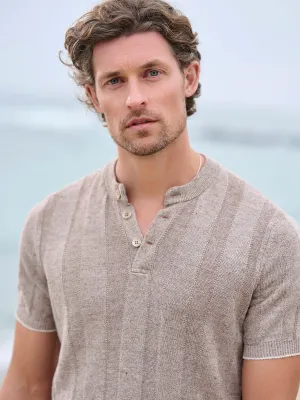 Ribbed Henley Sweater