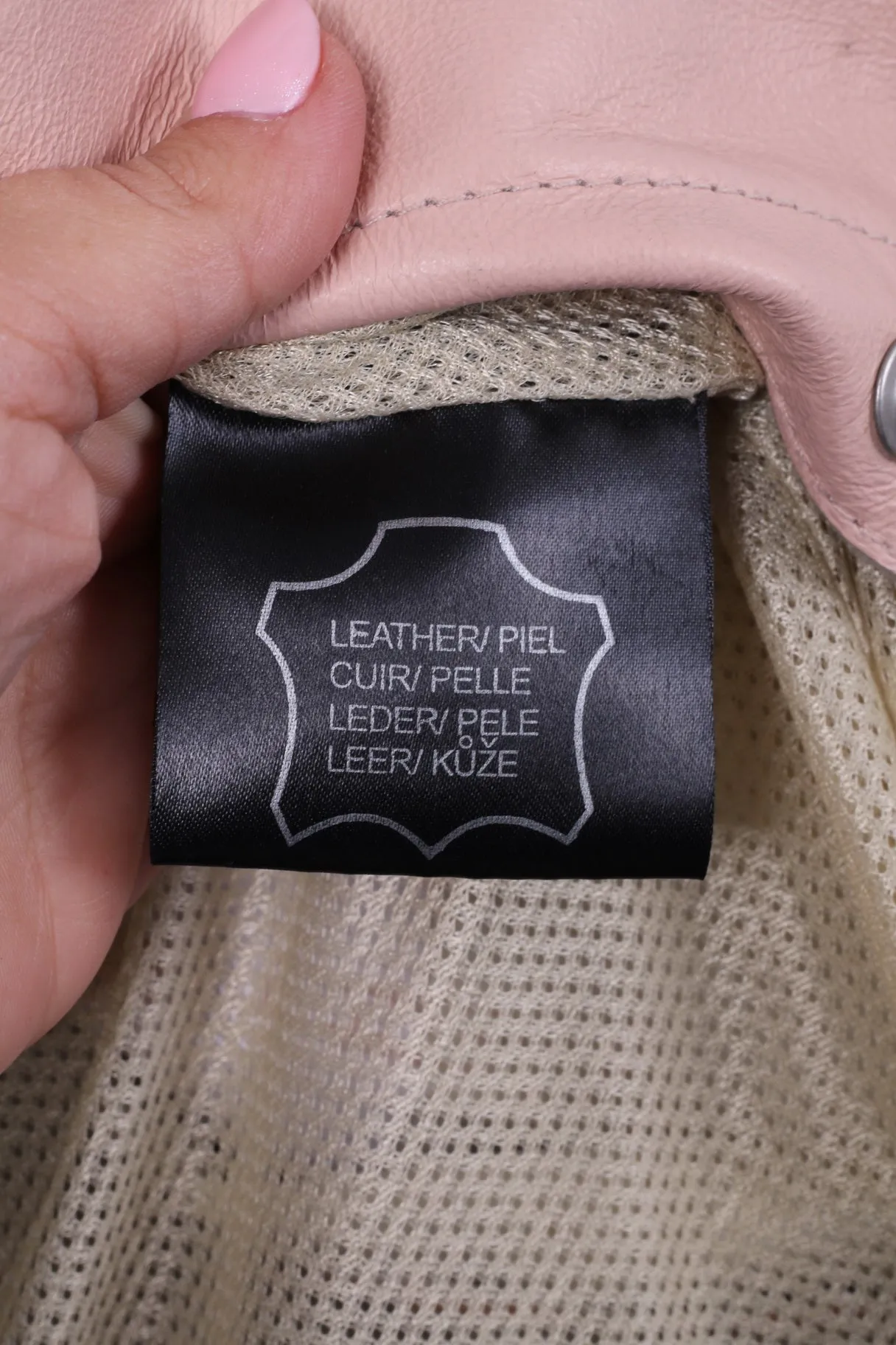 Rino & Pelle Women 44 M Leather Jacket Pink Snaps Design In Italy