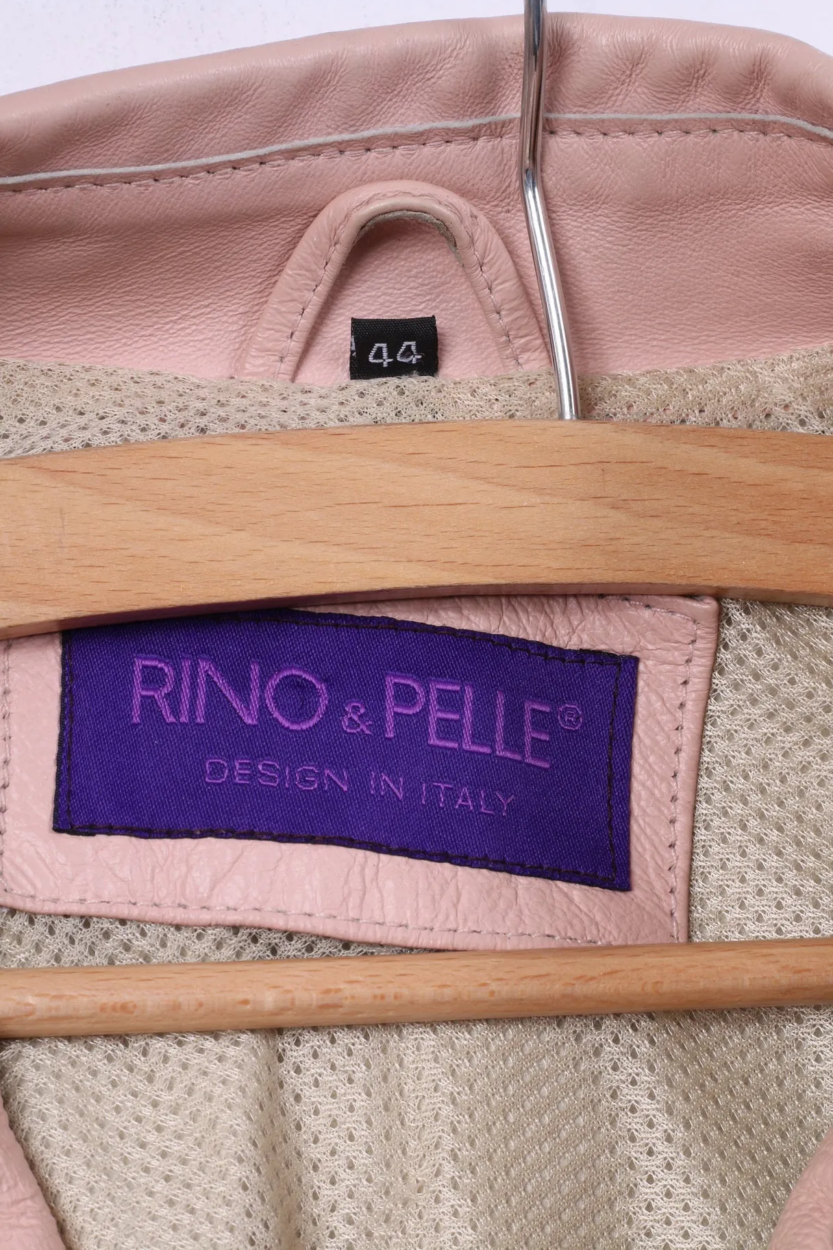 Rino & Pelle Women 44 M Leather Jacket Pink Snaps Design In Italy