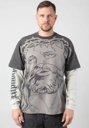 RIPNDIP - Lord Savior Double Sleeve Dark Charcoal - Sweater