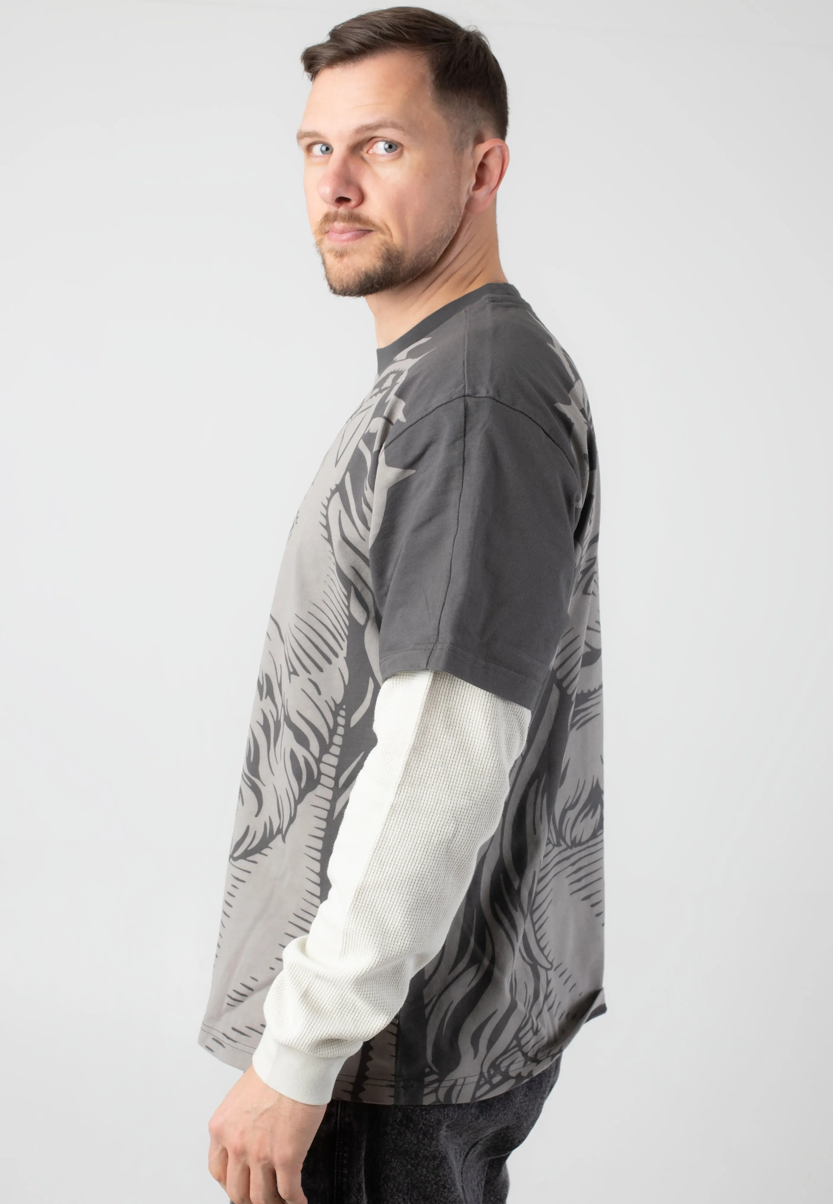 RIPNDIP - Lord Savior Double Sleeve Dark Charcoal - Sweater
