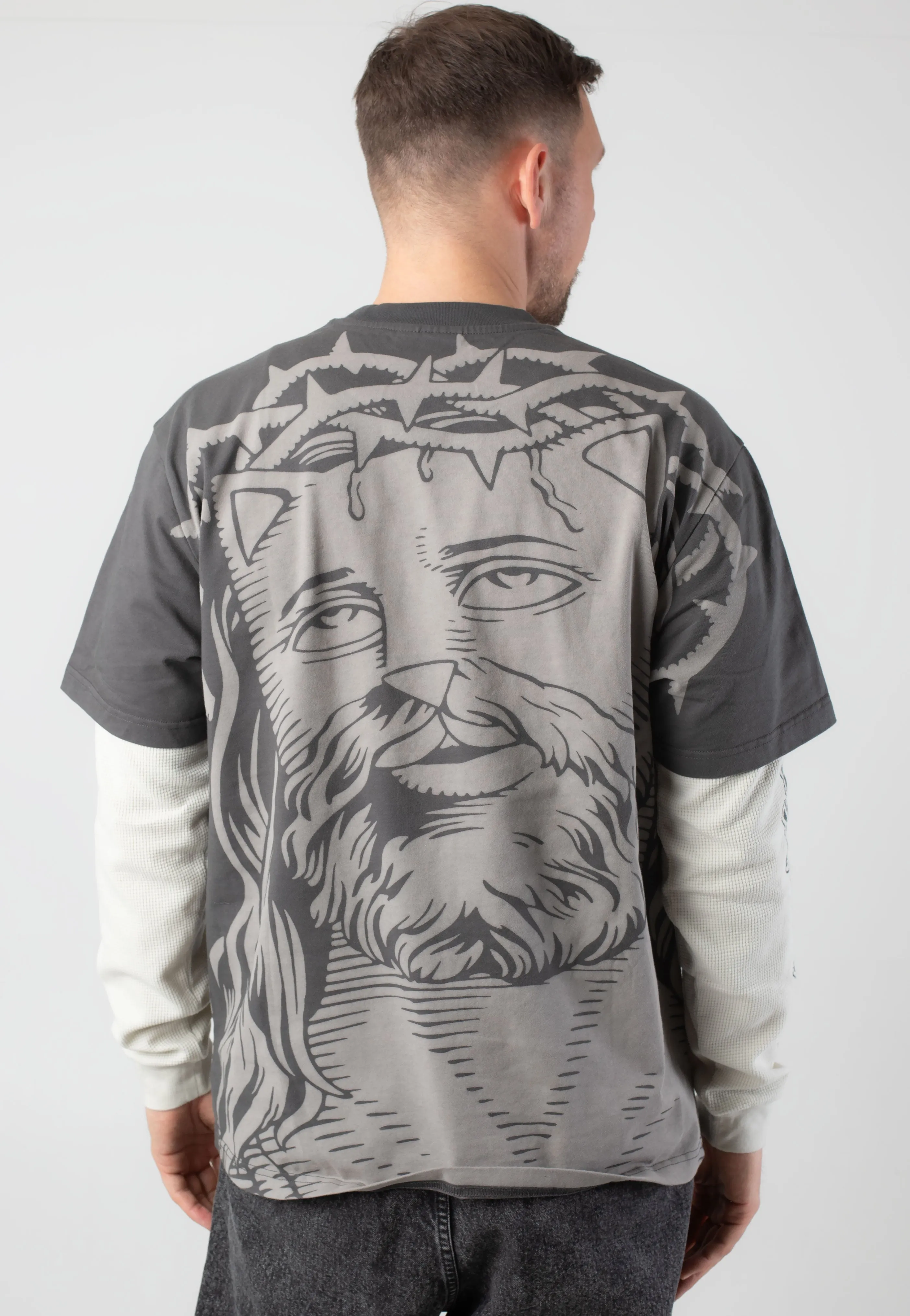 RIPNDIP - Lord Savior Double Sleeve Dark Charcoal - Sweater