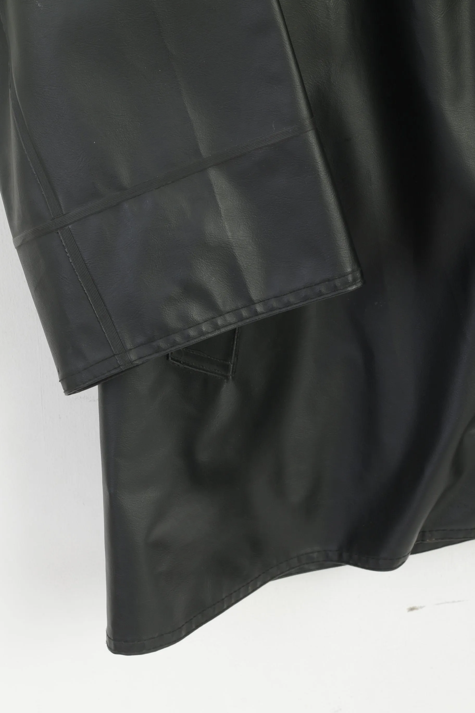 Risa Men 52 L Jacket Black Shiny Removable Lining Single Breasted Swiss Made Top