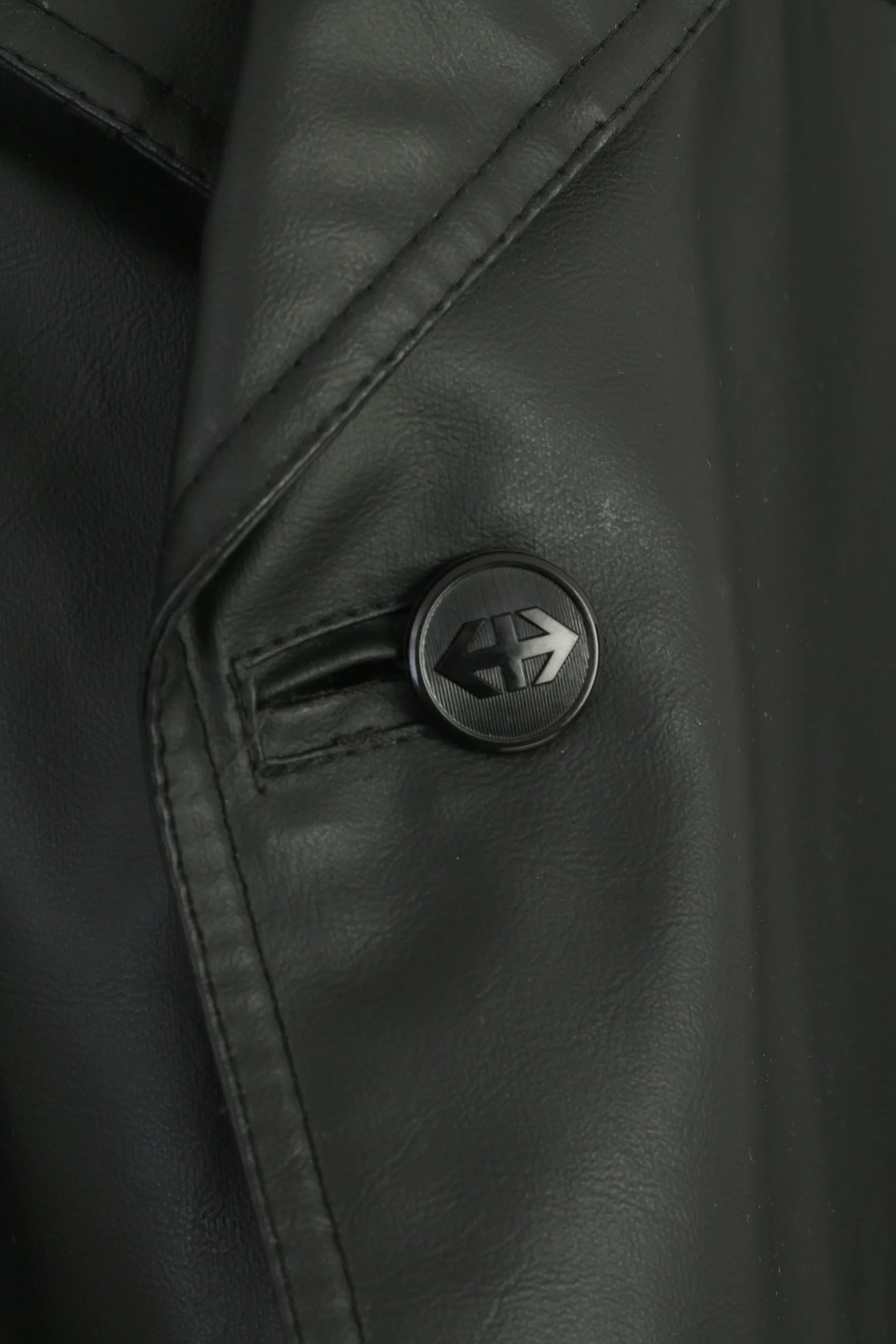 Risa Men 52 L Jacket Black Shiny Removable Lining Single Breasted Swiss Made Top