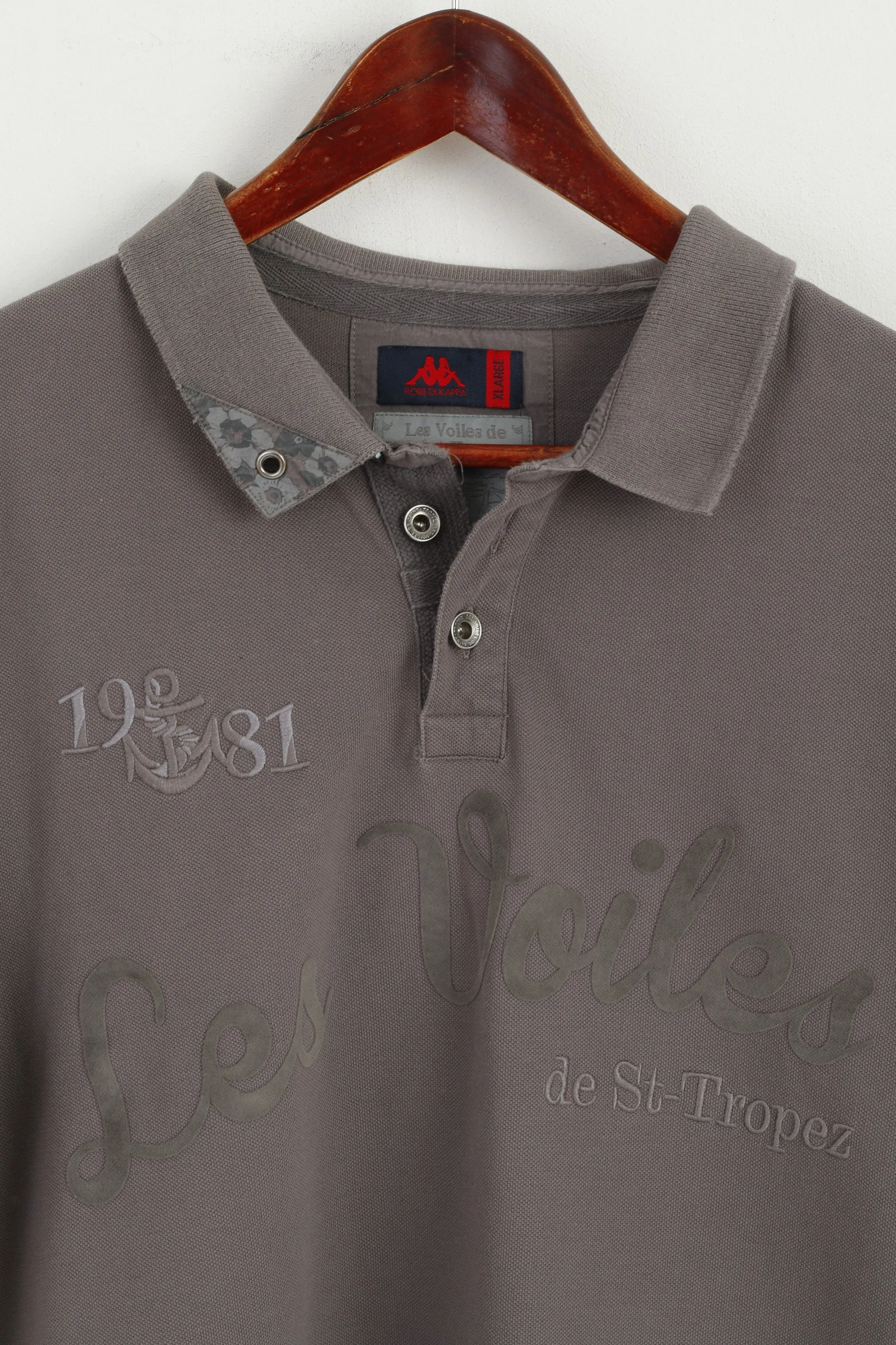 Robe Di Kappa Men XL (L) Polo Shirt Grey Cotton Saint Tropex 2015 Limited Top