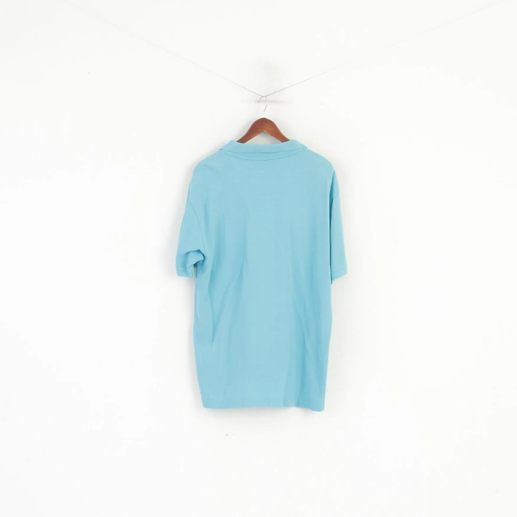 Robe Di Kappa Men XXL Polo Shirt Turquoise Cotton Classic Plain Vintage Top