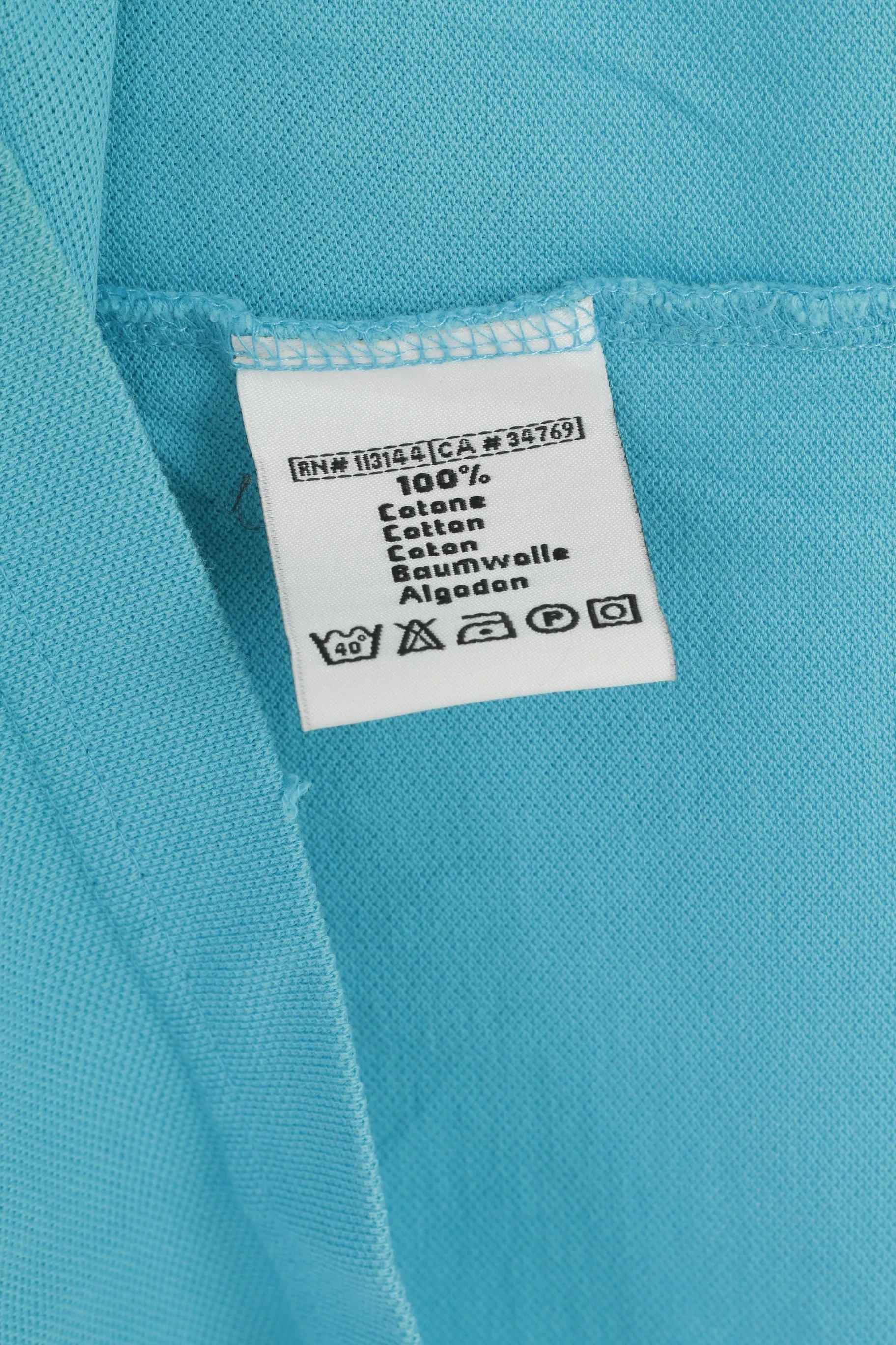 Robe Di Kappa Men XXL Polo Shirt Turquoise Cotton Classic Plain Vintage Top