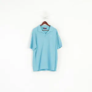 Robe Di Kappa Men XXL Polo Shirt Turquoise Cotton Classic Plain Vintage Top