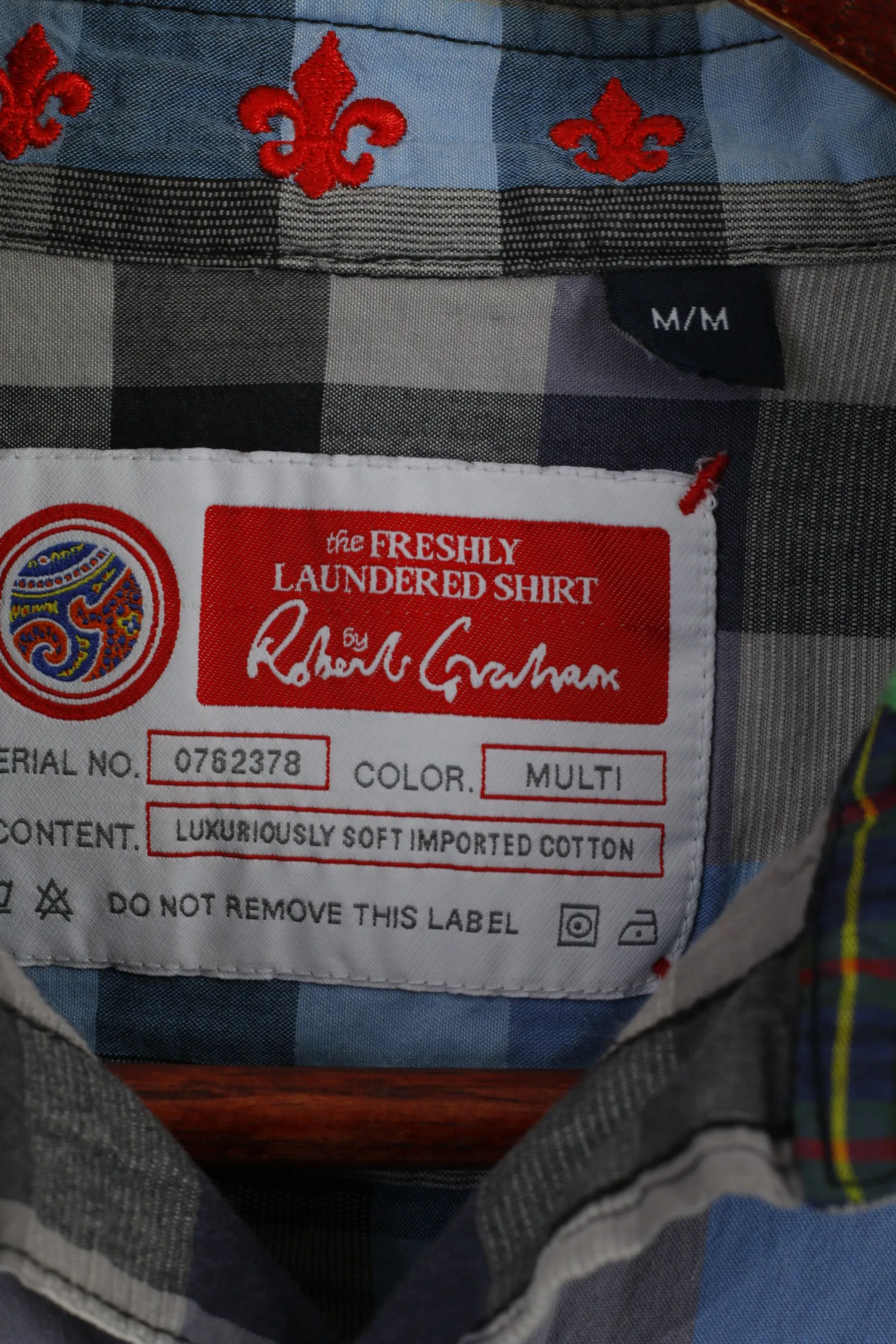 Robert Graham The Freshly Laundered Men M Casual Shirt Blue Check Cotton Top