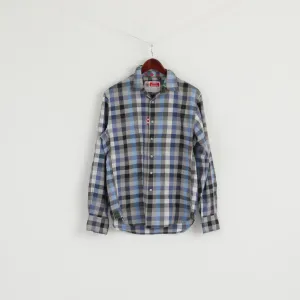 Robert Graham The Freshly Laundered Men M Casual Shirt Blue Check Cotton Top