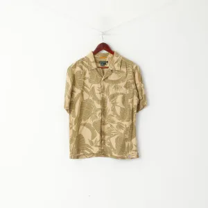 Royal Robbins Men M Casual Shirt Cream Hawaii Travel Linen Outdoor Short Sleeve Top