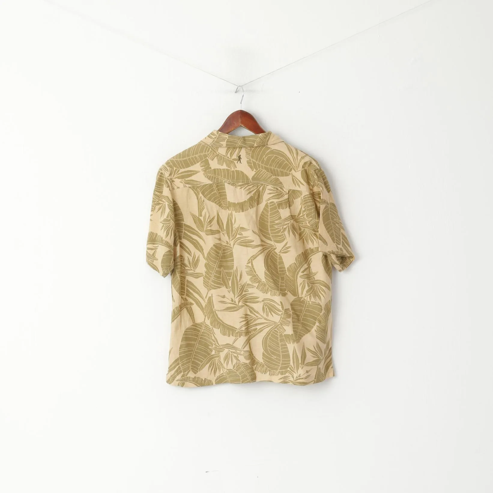 Royal Robbins Men M Casual Shirt Cream Hawaii Travel Linen Outdoor Short Sleeve Top