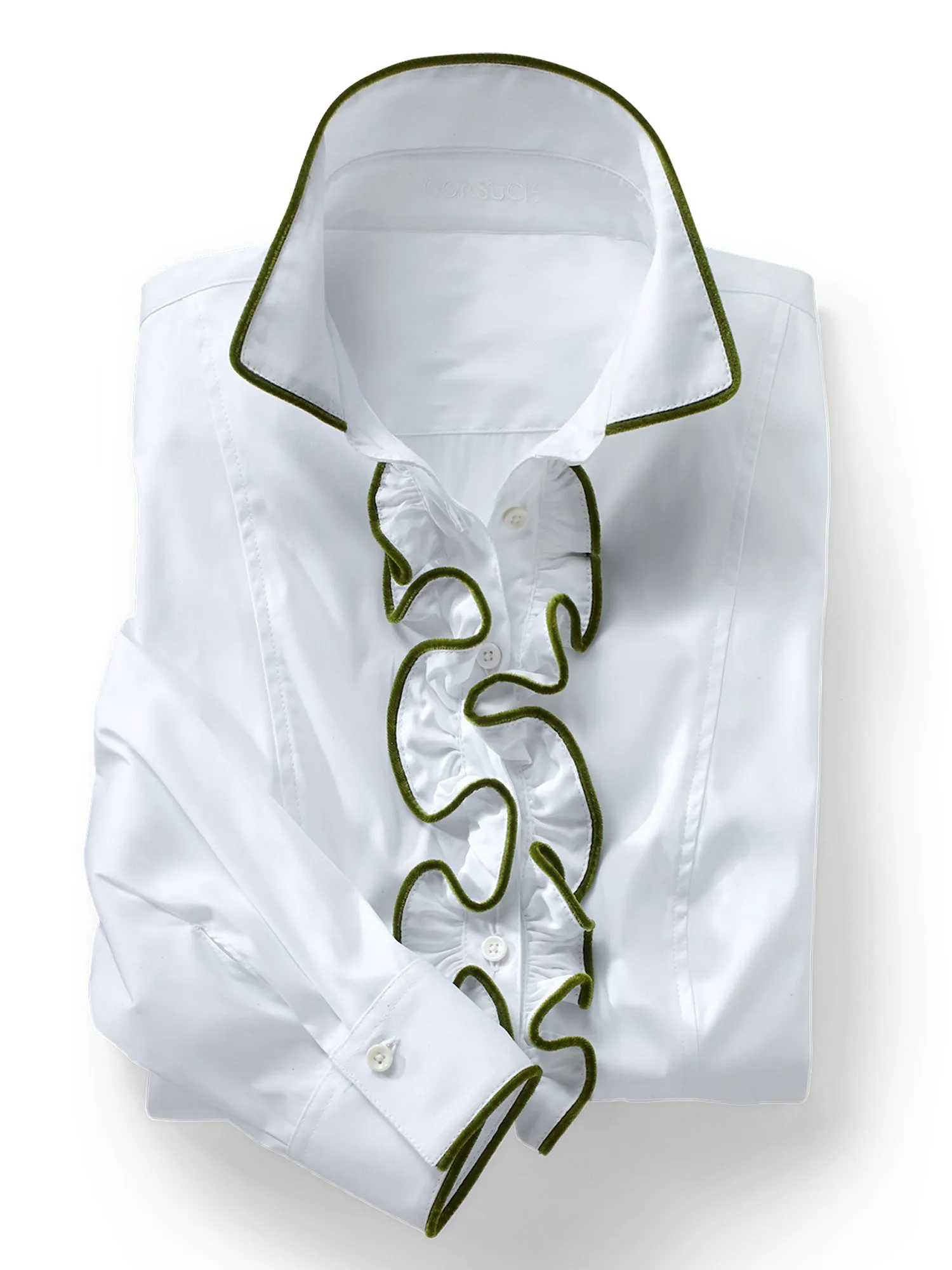 Ruffle Velvet Shirt
