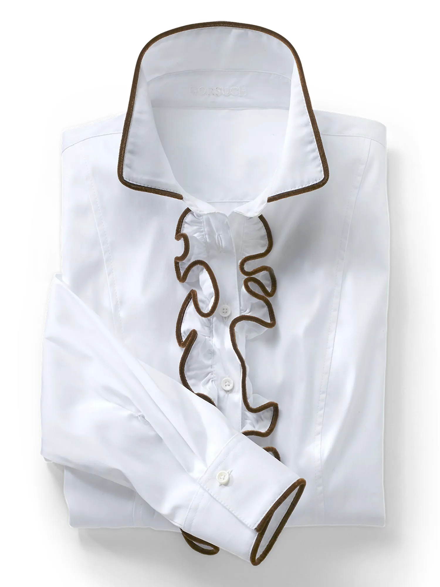 Ruffle Velvet Shirt