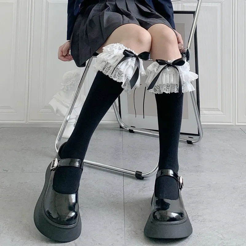 Ruffled Knee Socks