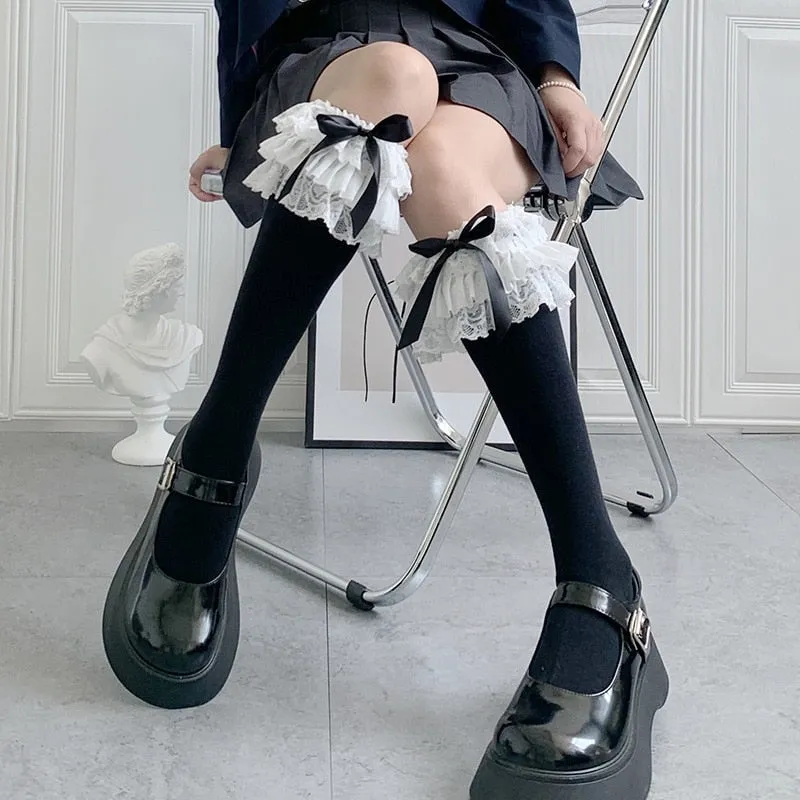 Ruffled Knee Socks