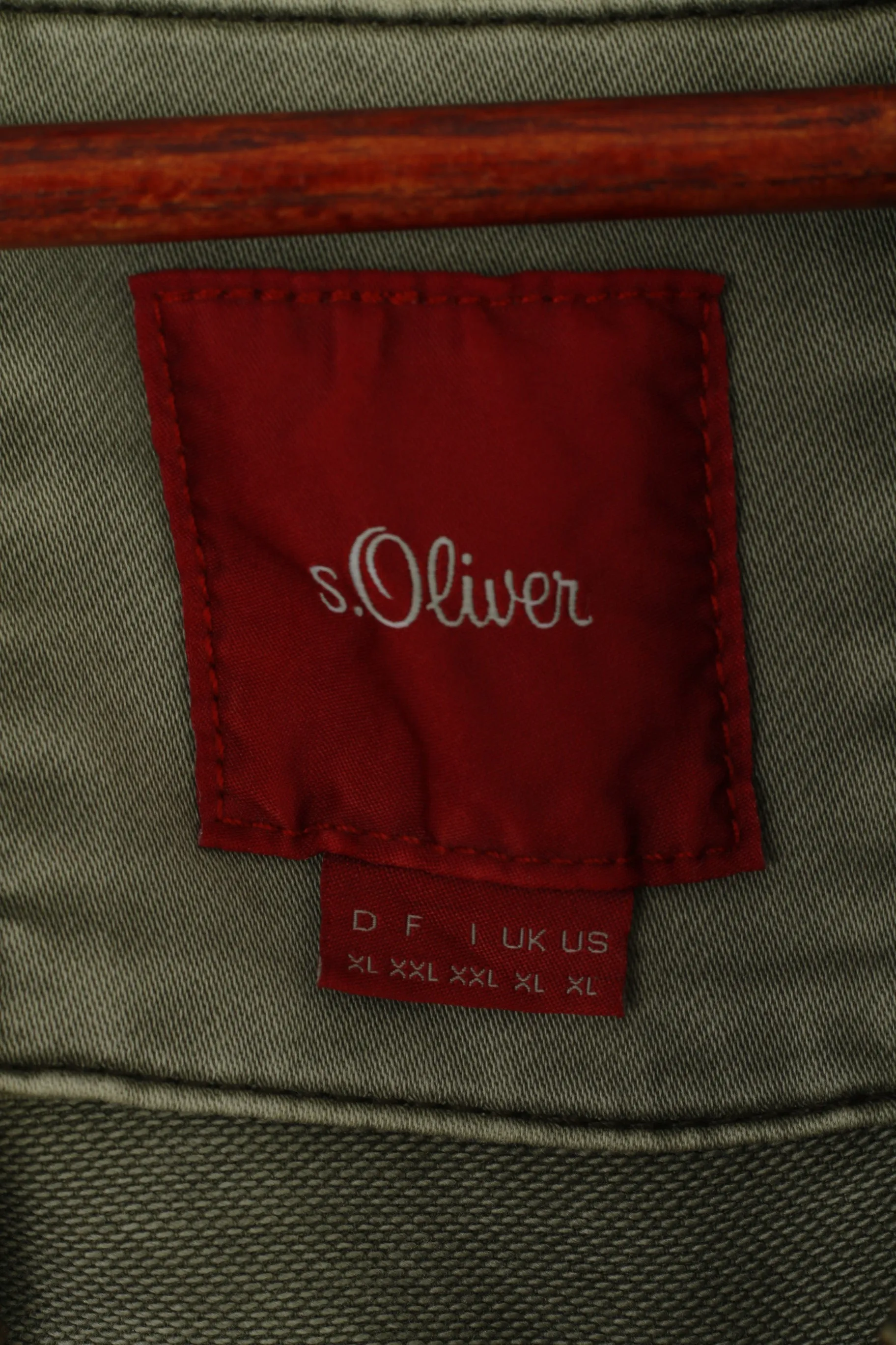 S. Oliver Men XL Jacket Olive Green Cotton Chore Classic Full Zipper Top
