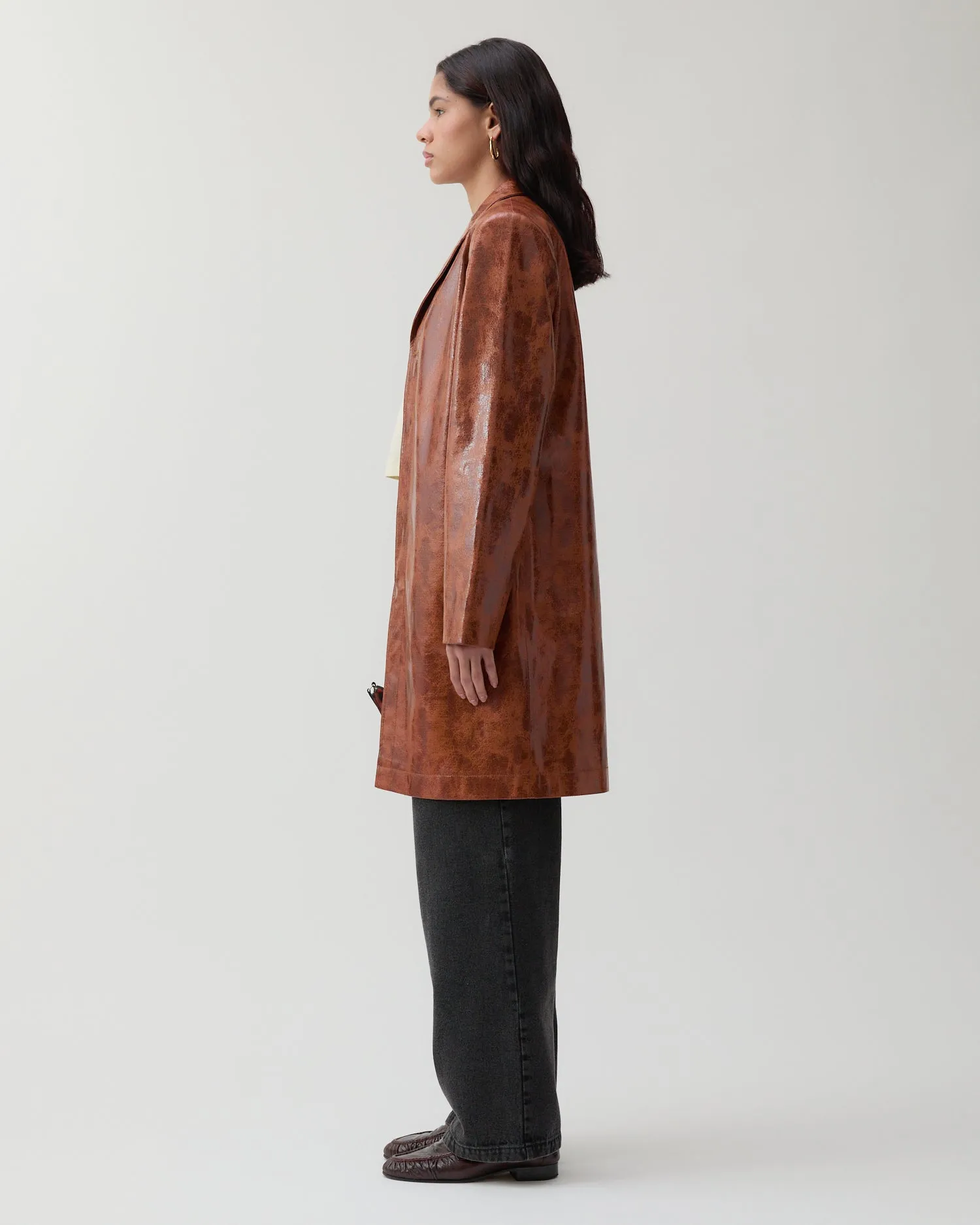 Samantha Jacket Faux Leather Brown