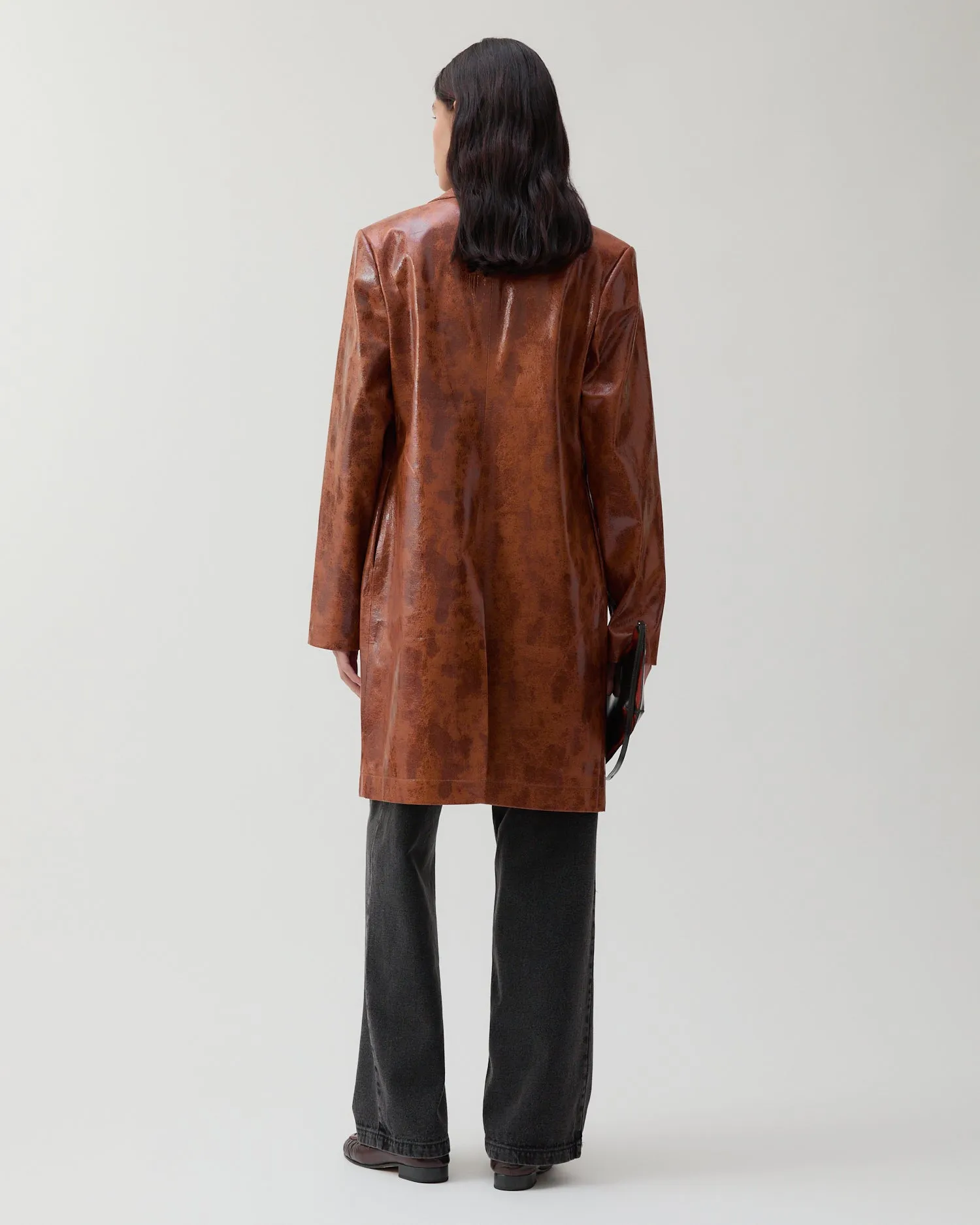 Samantha Jacket Faux Leather Brown