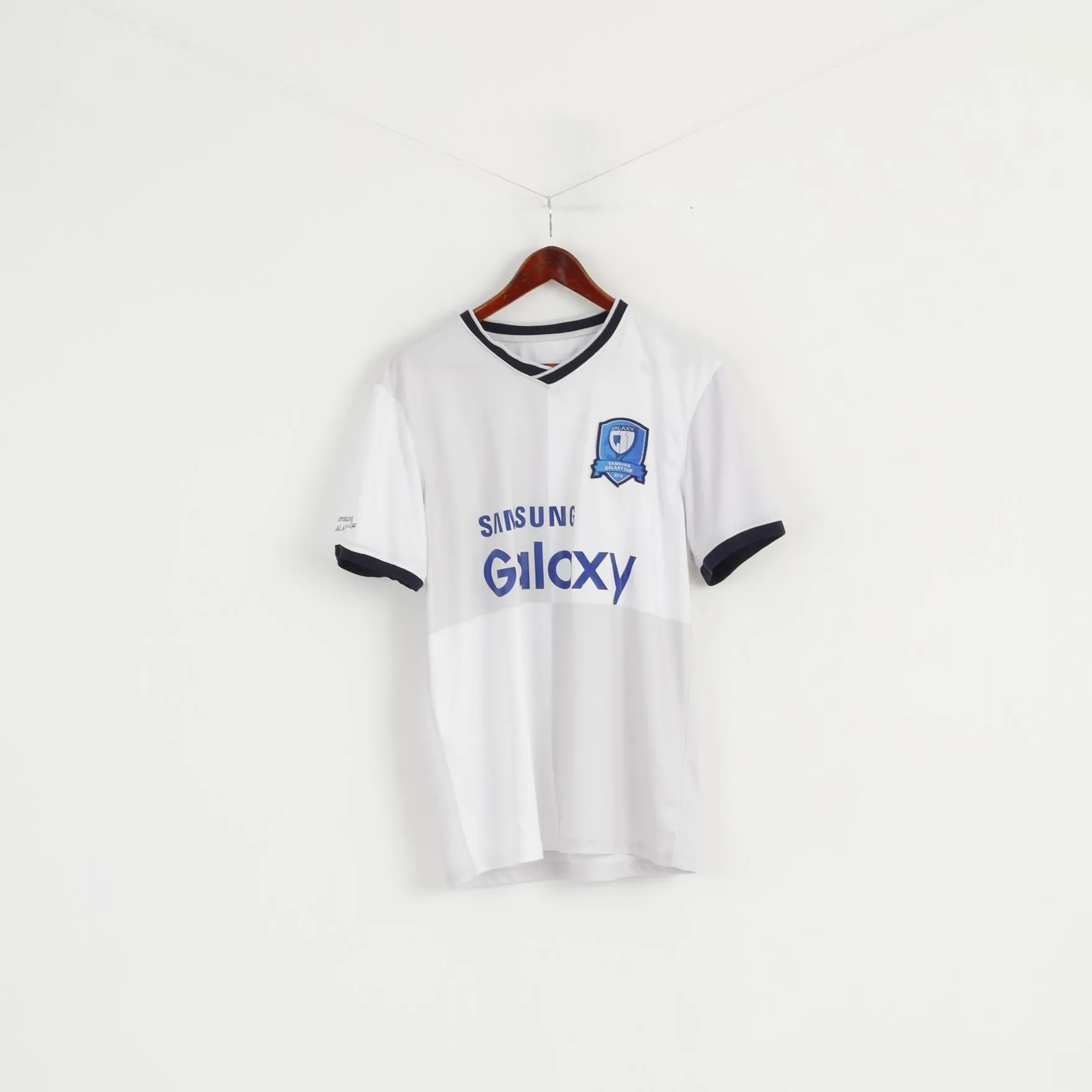 Samsung Men M Shirt White Shiny Samsung Galaxy Cup 2015 Sport Jersey Top