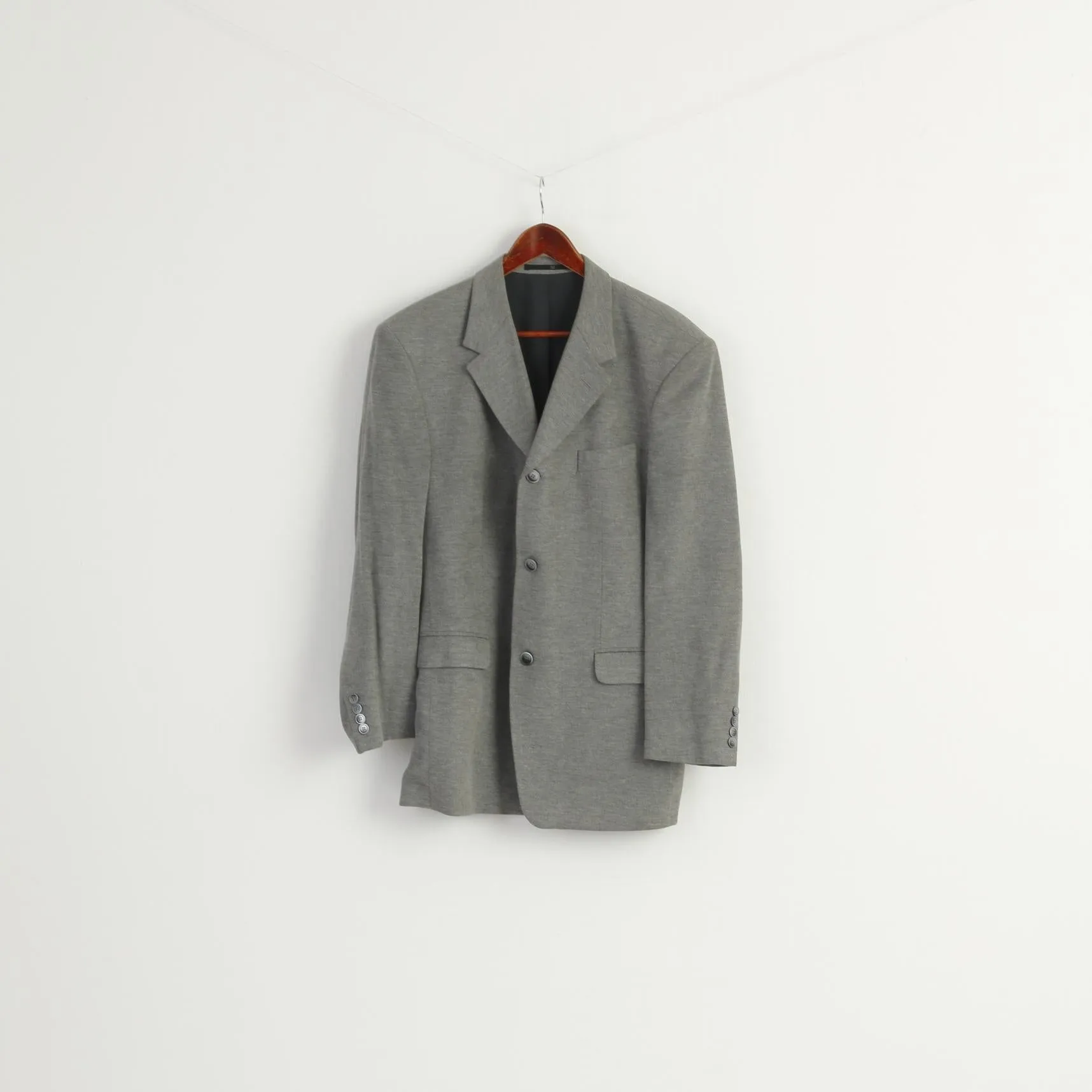 Sandro Pozzi Men 50 40 Blazer Gray Viscose Sport Casual Single Breasted Jacket