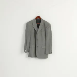 Sandro Pozzi Men 50 40 Blazer Gray Viscose Sport Casual Single Breasted Jacket
