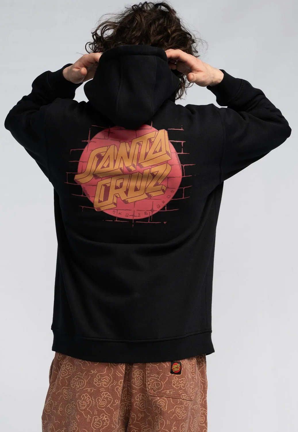 Santa Cruz - Scrawl Brick Dot Center Black - Hoodie
