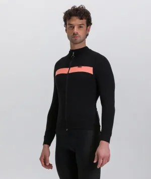 Santini Adapt Wool Men's Cycling Jersey (Black/Orange)
