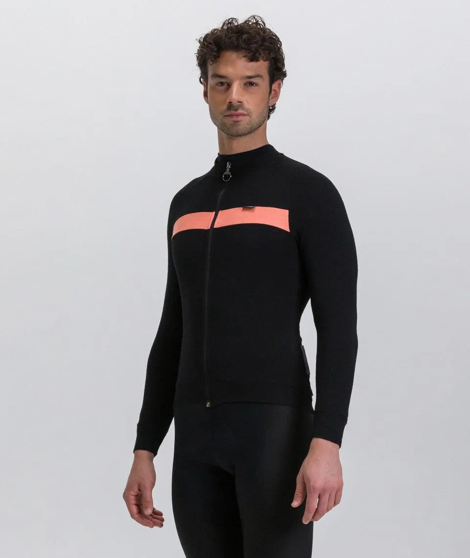 Santini Adapt Wool Men's Cycling Jersey (Black/Orange)