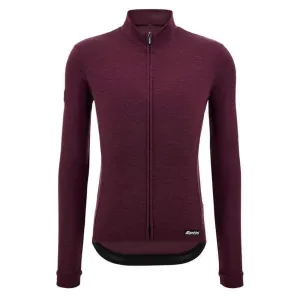 Santini Impetus Long Sleeve Men's Cycling Jersey (Burgundy)