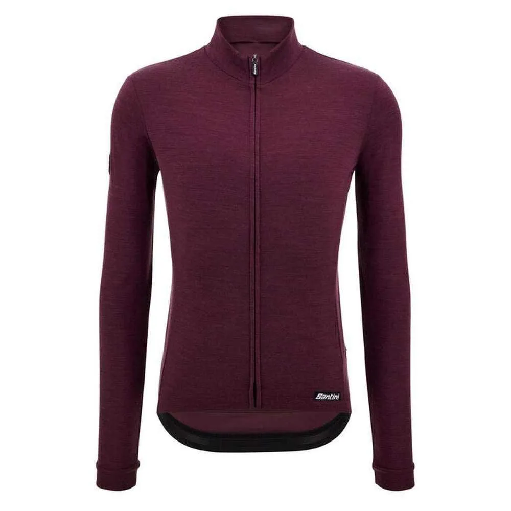 Santini Impetus Long Sleeve Men's Cycling Jersey (Burgundy)