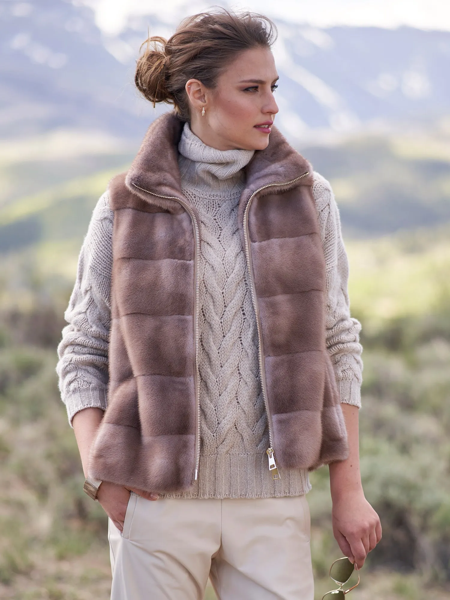 Sarah Mink Fur Vest