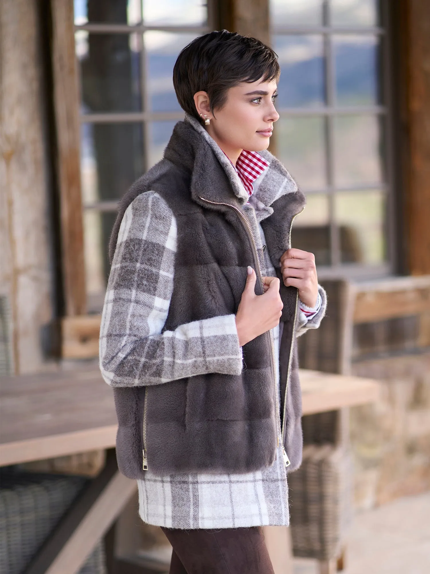 Sarah Mink Fur Vest