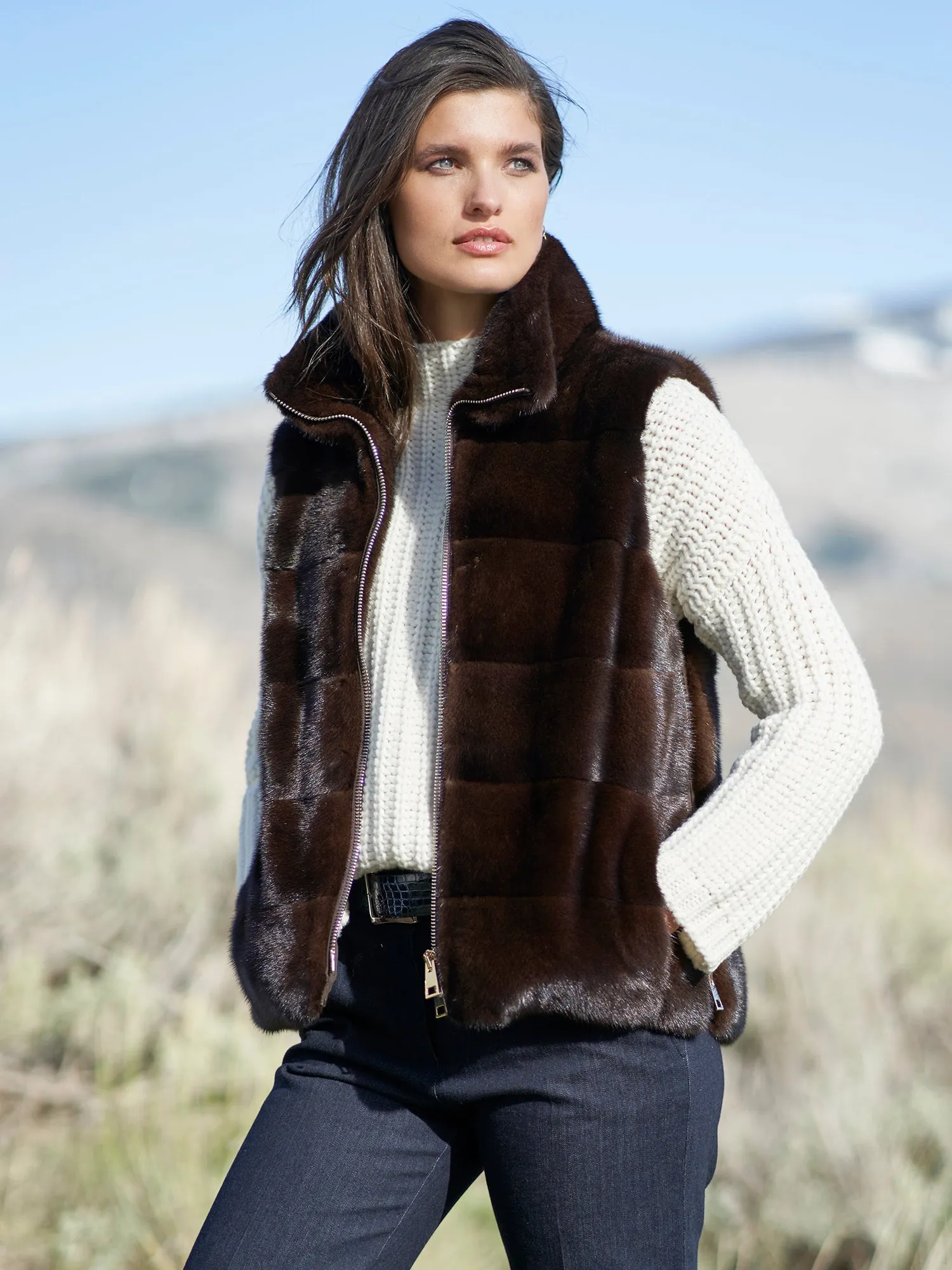 Sarah Mink Fur Vest