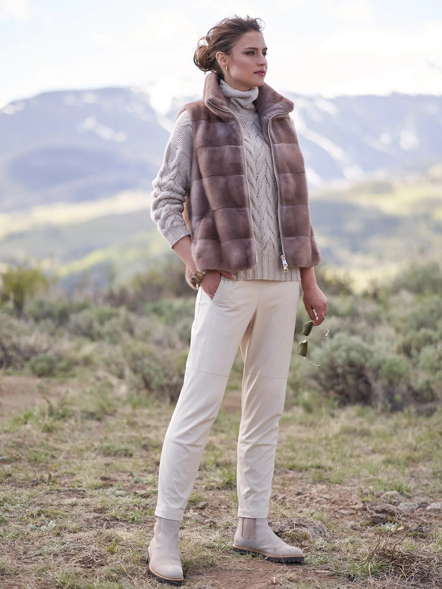 Sarah Mink Fur Vest