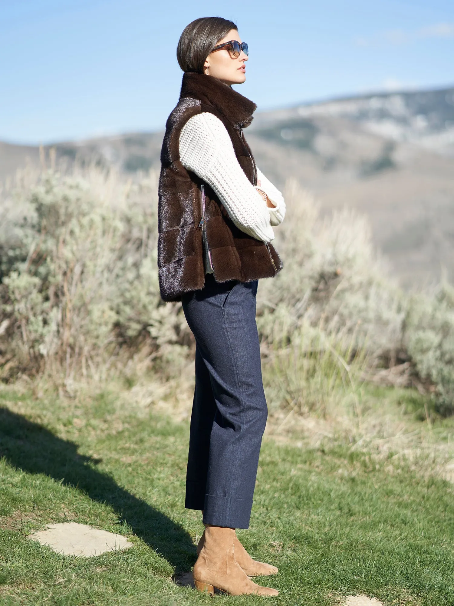 Sarah Mink Fur Vest