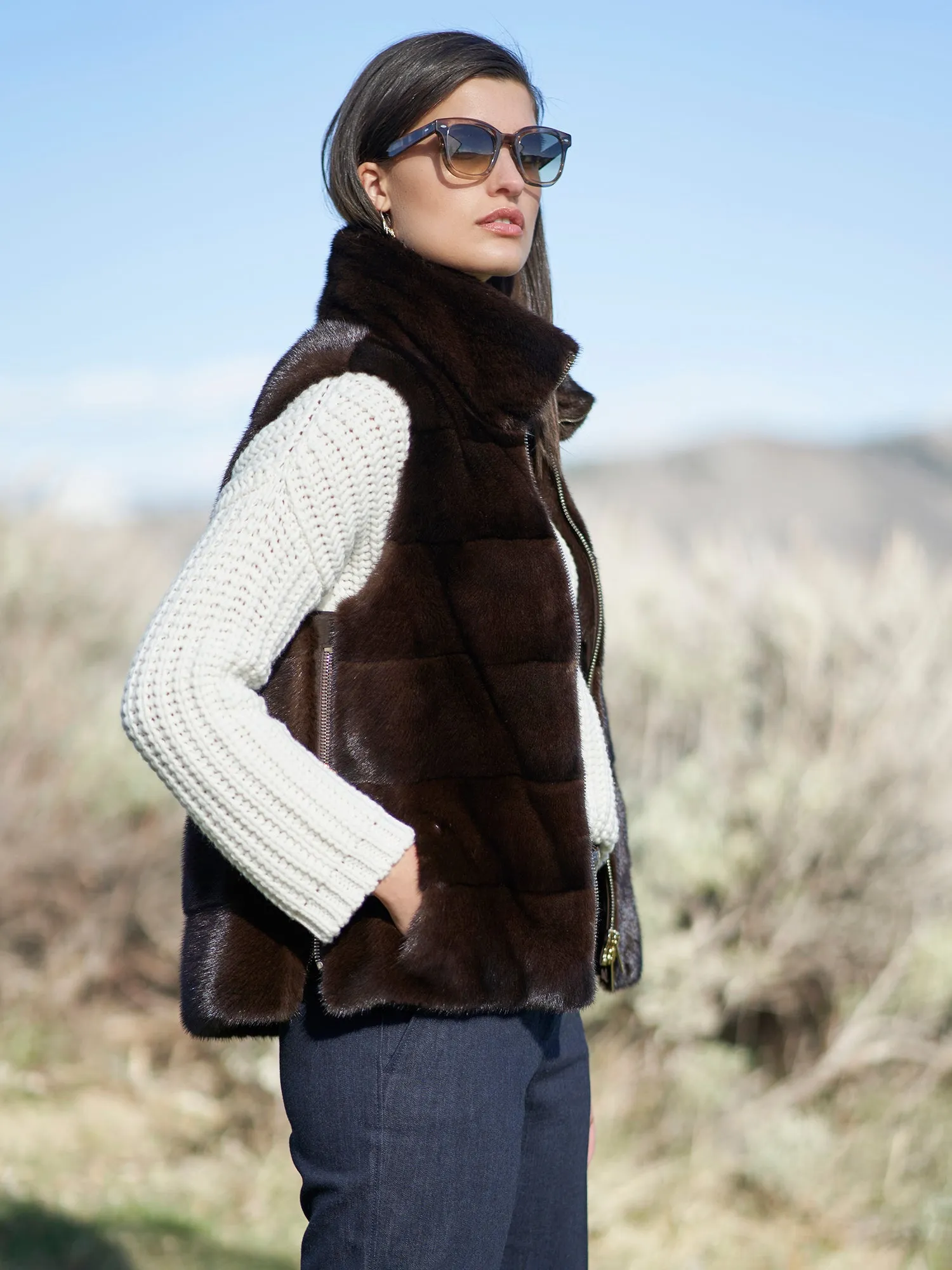 Sarah Mink Fur Vest