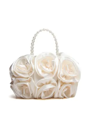Satin Rosettes Pearl Handbag Gloria Lanvin