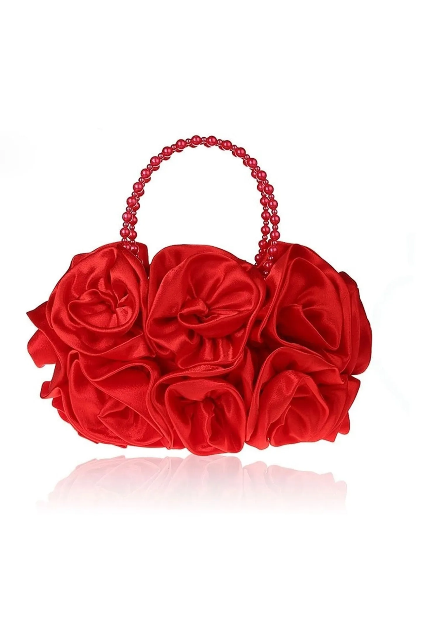Satin Rosettes Pearl Handbag Gloria Lanvin