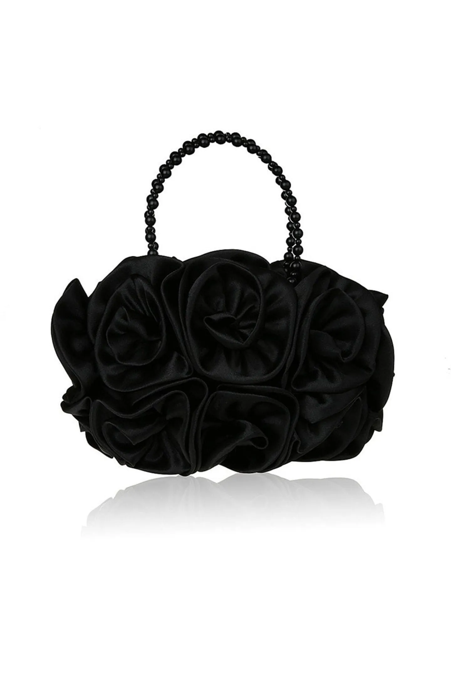 Satin Rosettes Pearl Handbag Gloria Lanvin