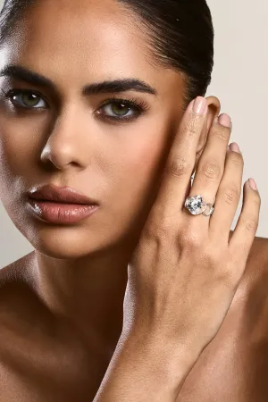 Savi | Silver Adjustable Diamante Ring Club L London
