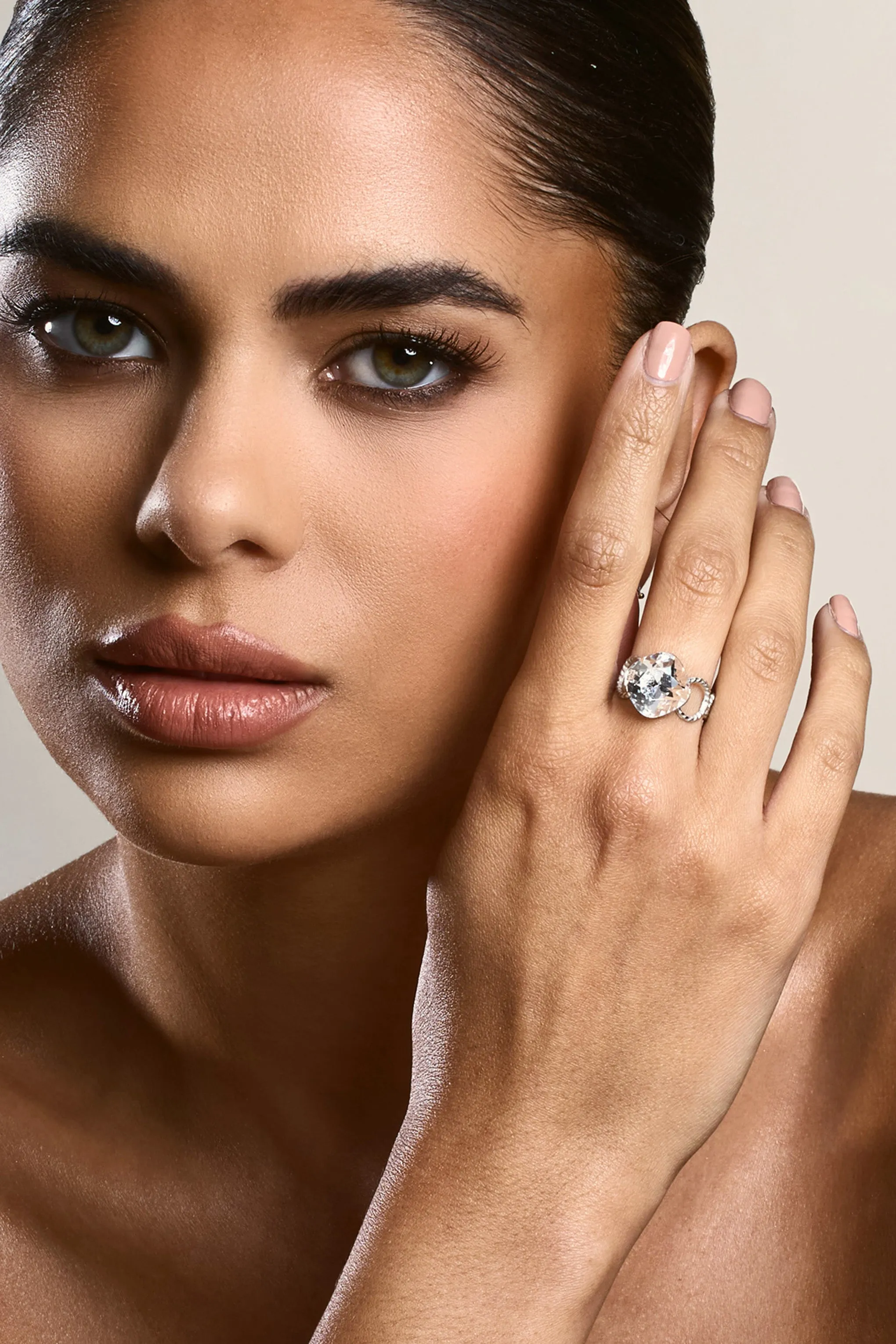 Savi | Silver Adjustable Diamante Ring Club L London
