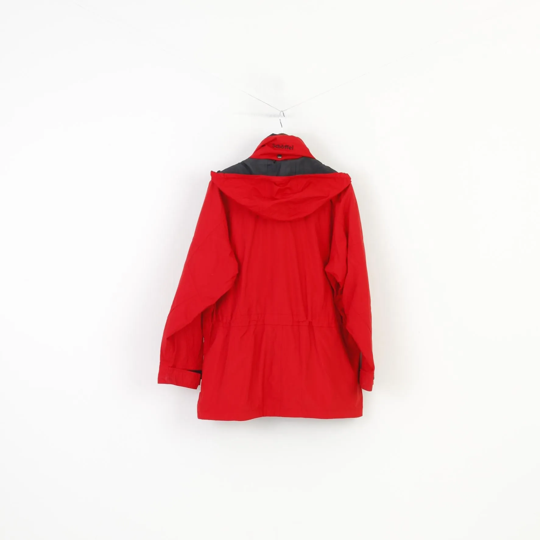Schoffel Woman 16 XL Jacket Red Full Zipper Hood  Nylon Venturi Vintage Waterproof Top