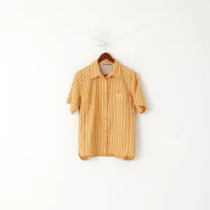 Schoffel Women 42 L Casual Shirt Orange Checkered Outdoor Vintage Mountain Top