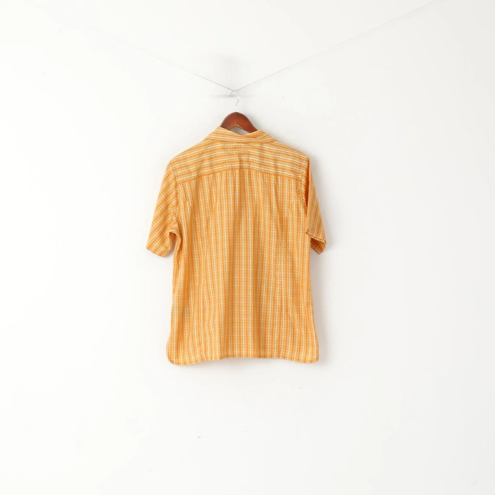 Schoffel Women 42 L Casual Shirt Orange Checkered Outdoor Vintage Mountain Top
