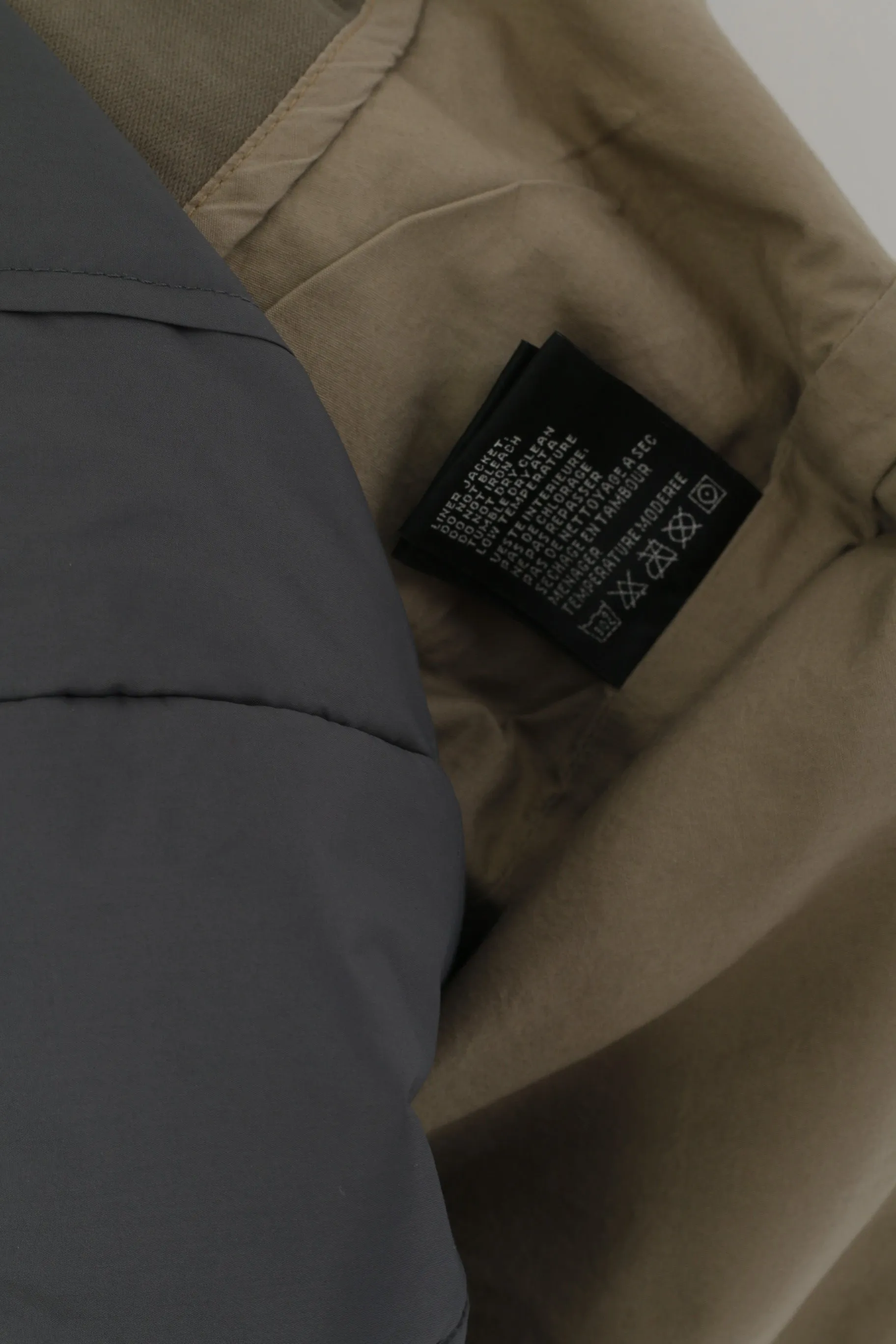 Schott NYC Men XL Jacket Khaki Cotton Military Gear Padded 2in1 Full Zipper Top