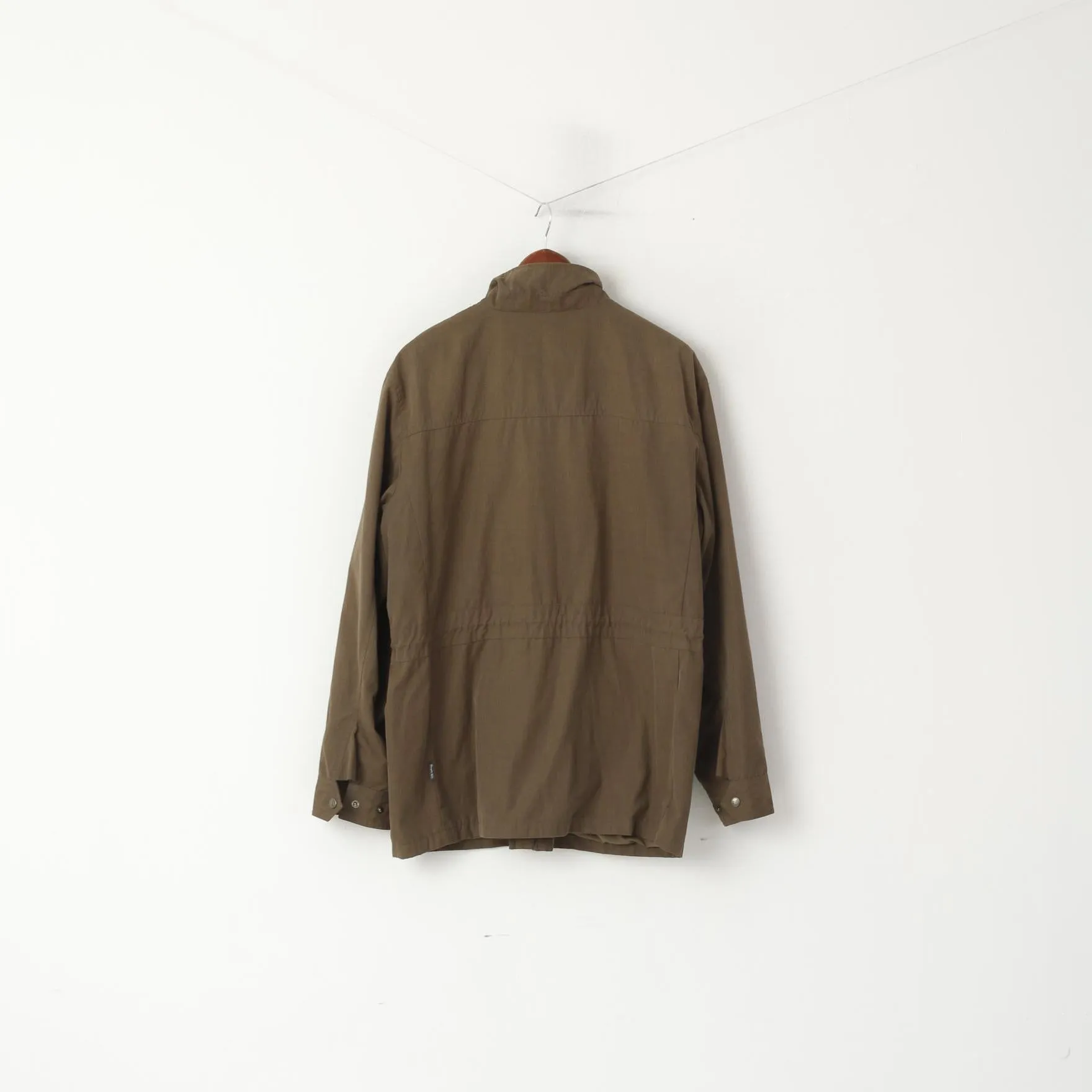 Scott Co. Men L Jacket Green Brown Full Zipper Military Lightweight Cotton Pockets Top
