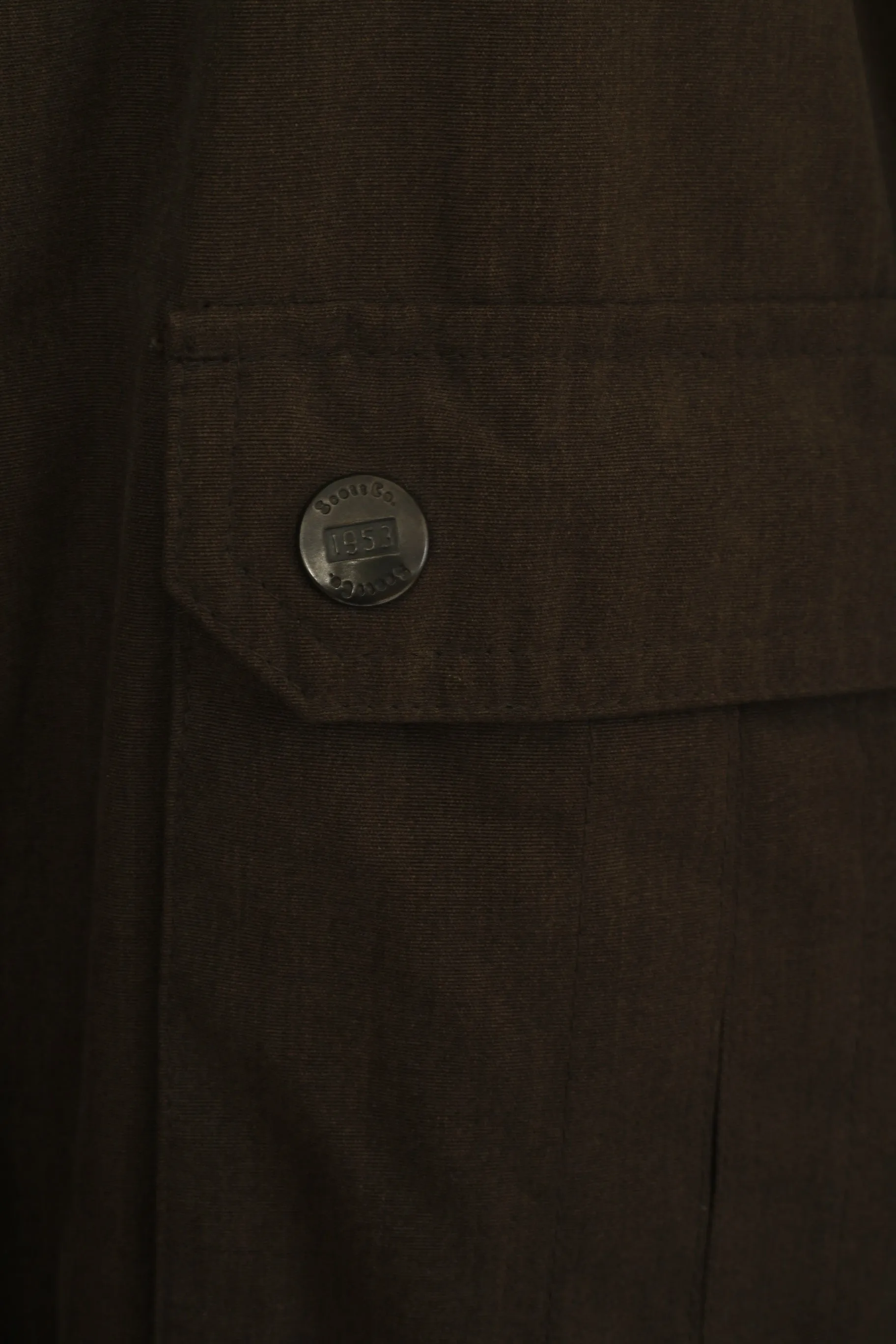 Scott Co. Men L Jacket Green Brown Full Zipper Military Lightweight Cotton Pockets Top