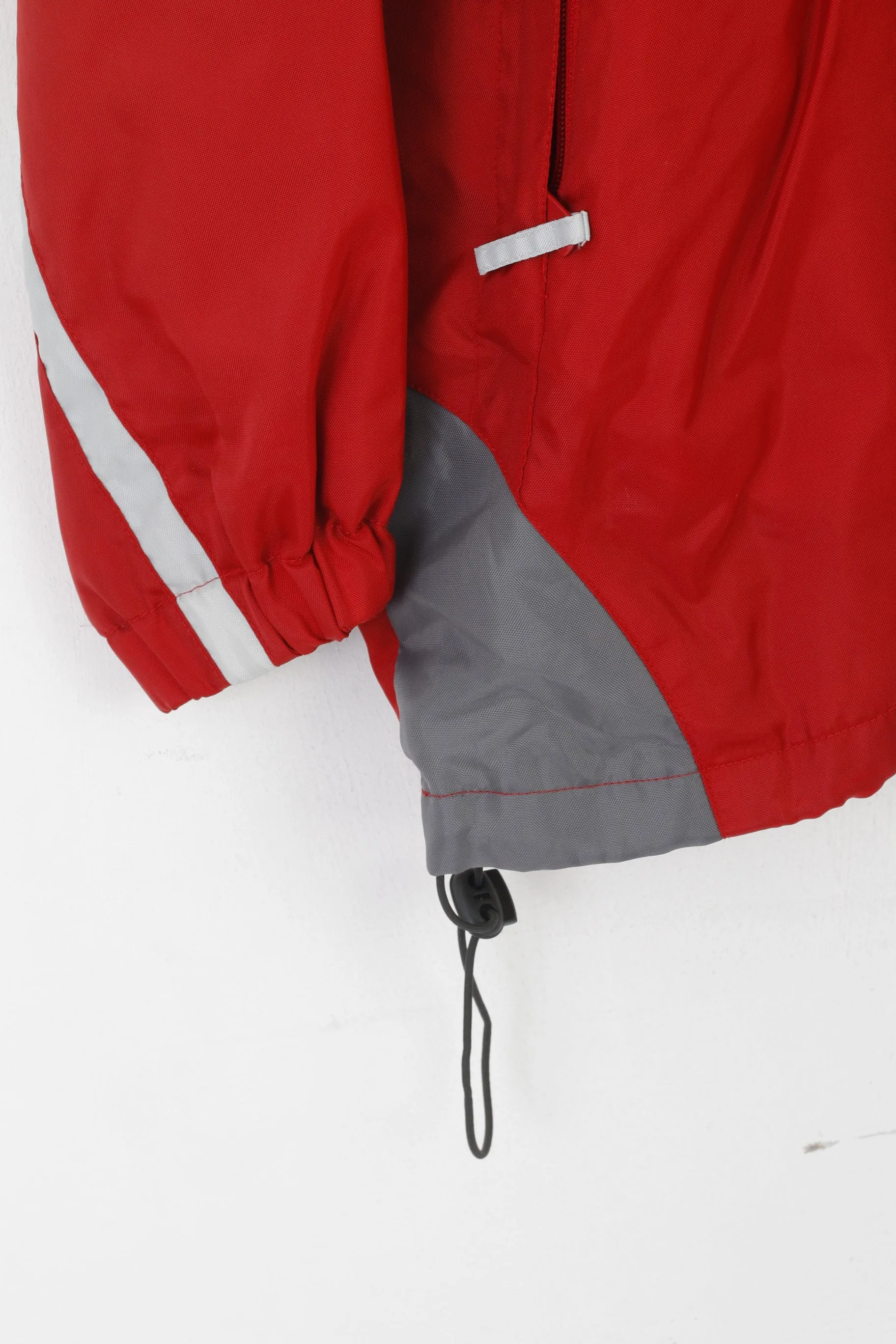 Shamp Men S Jacket Red Nylon Waterproof Vintage Full Zipper Hidden Hood Unisex Top