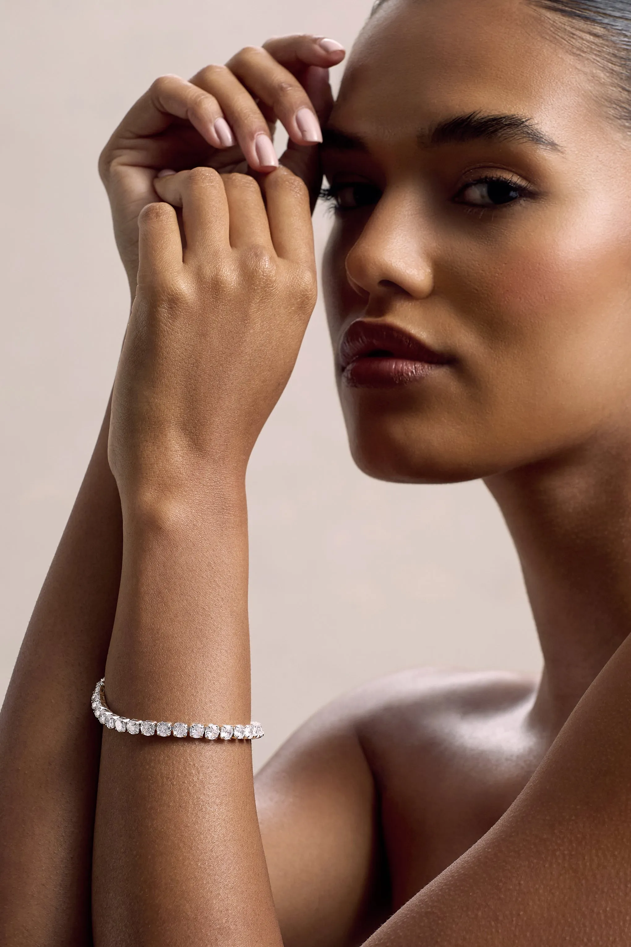 Shay | Silver Diamante Bracelet Club L London